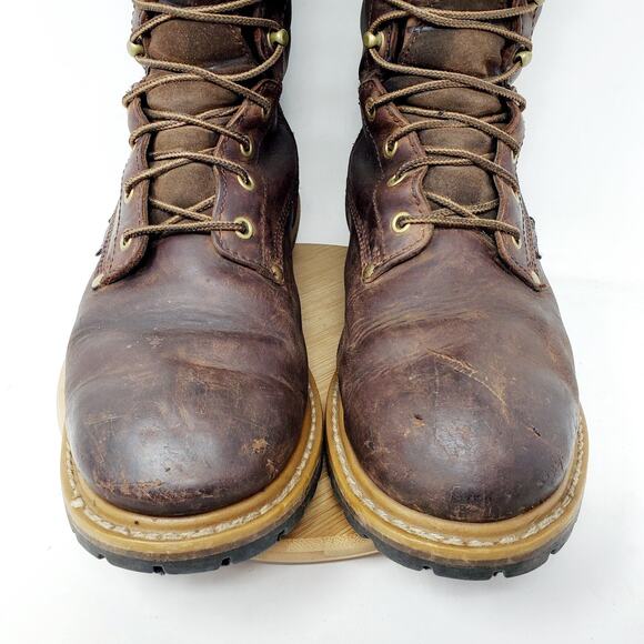 Carolina Elm Boots Mens 9.5 2E WIDE Soft Toe EH Brown Logger Work Shoes CA8821 - Picture 4 of 15